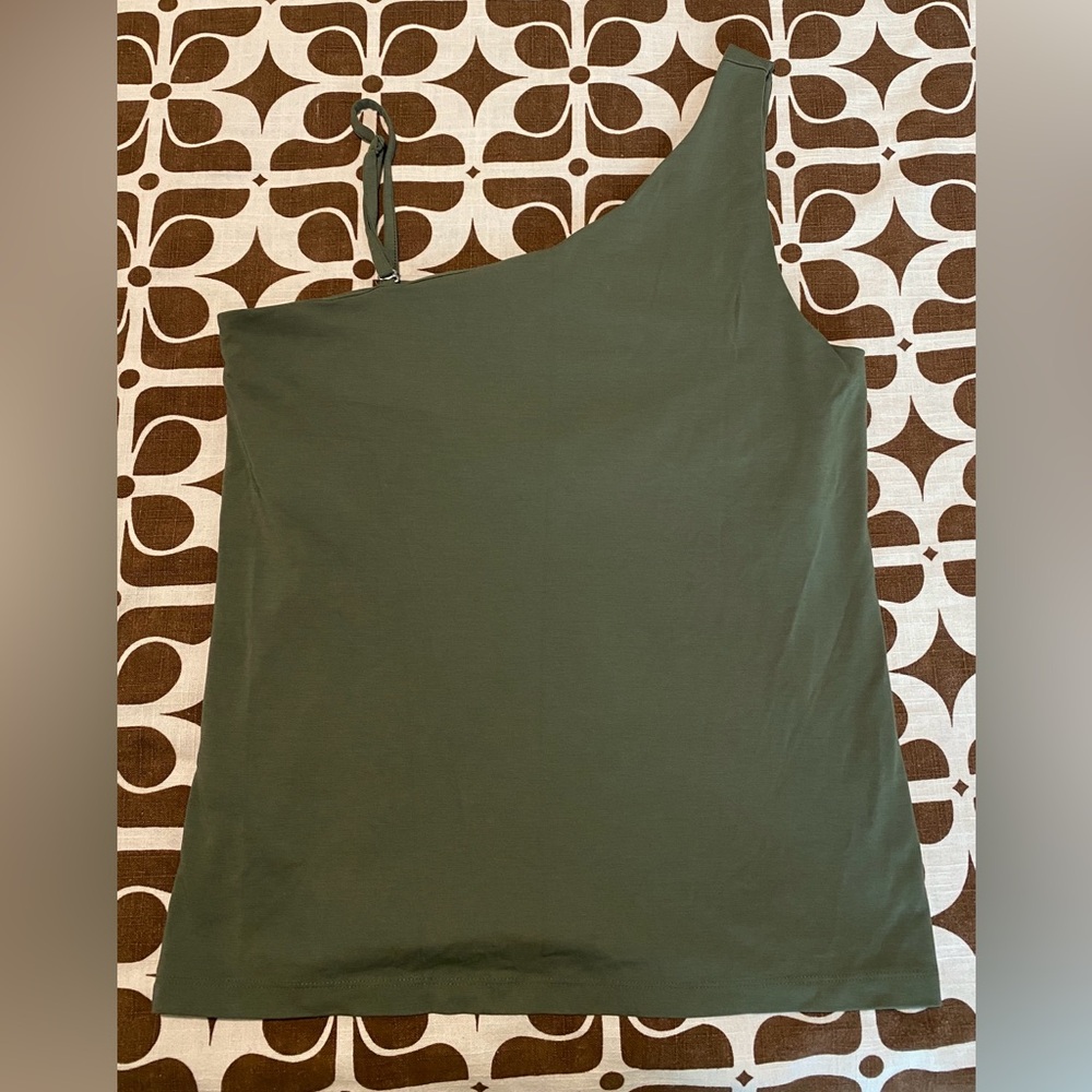 Banana republic one shoulder tank.  Olive color. EUC
